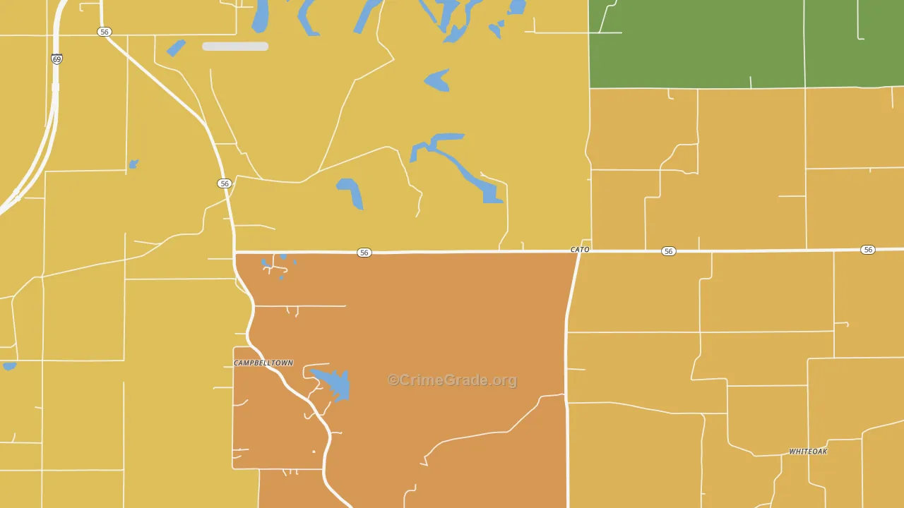 Cato, IN Map of Arson Rates