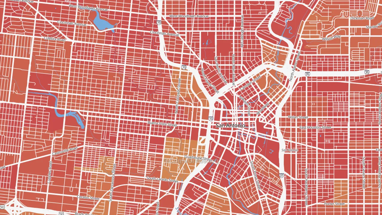 Cattleman Square, San Antonio, TX Map of Arson Rates