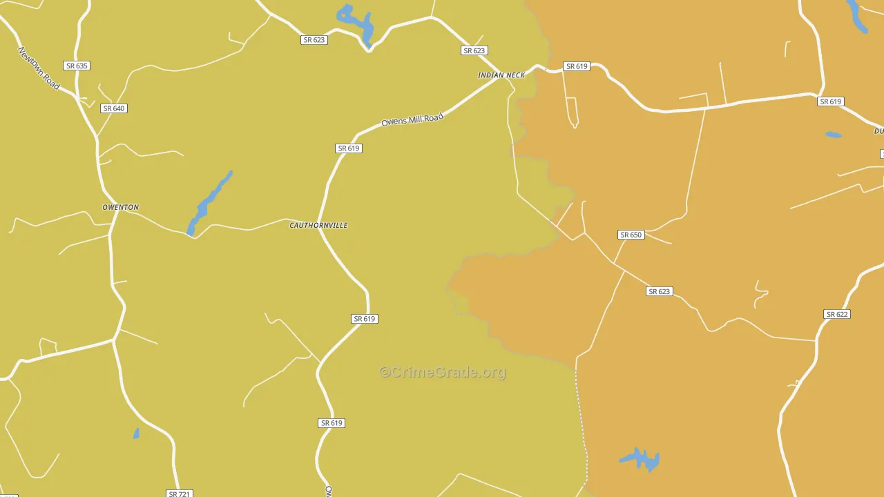 Cauthornville, VA Map of Arson Rates
