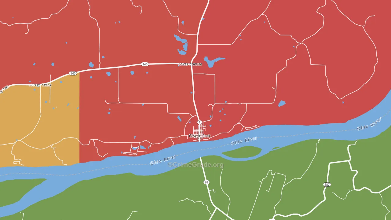 Cave In Rock, IL Map of Arson Rates