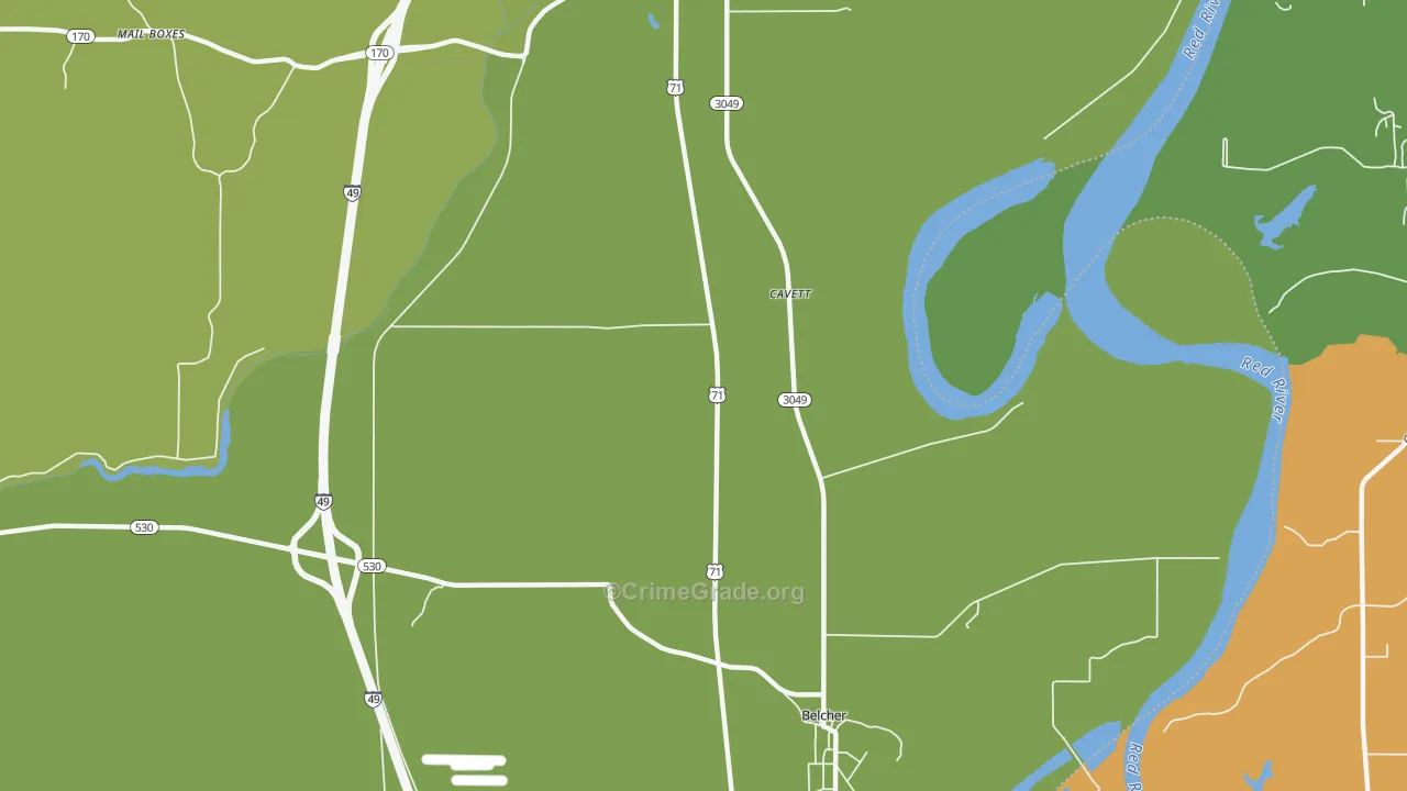 Cavett, LA Map of Arson Rates