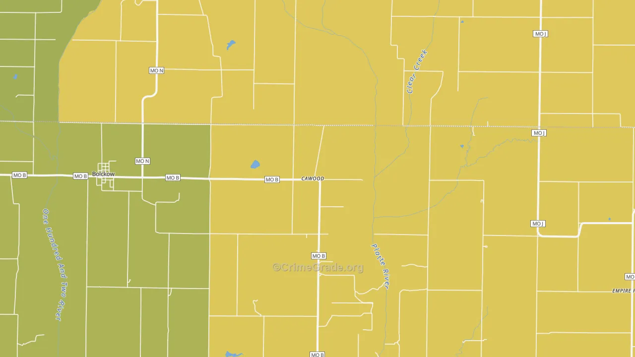 Cawood, MO Map of Arson Rates