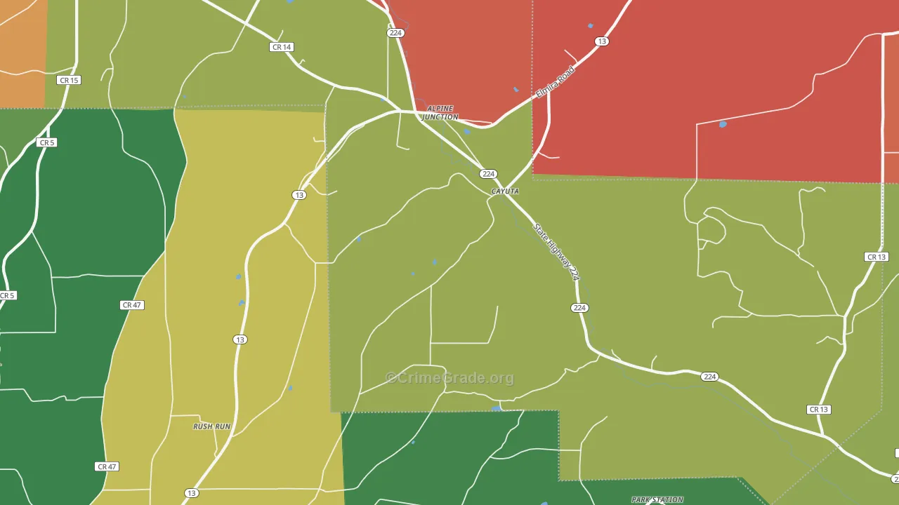 Cayuta, NY Map of Arson Rates