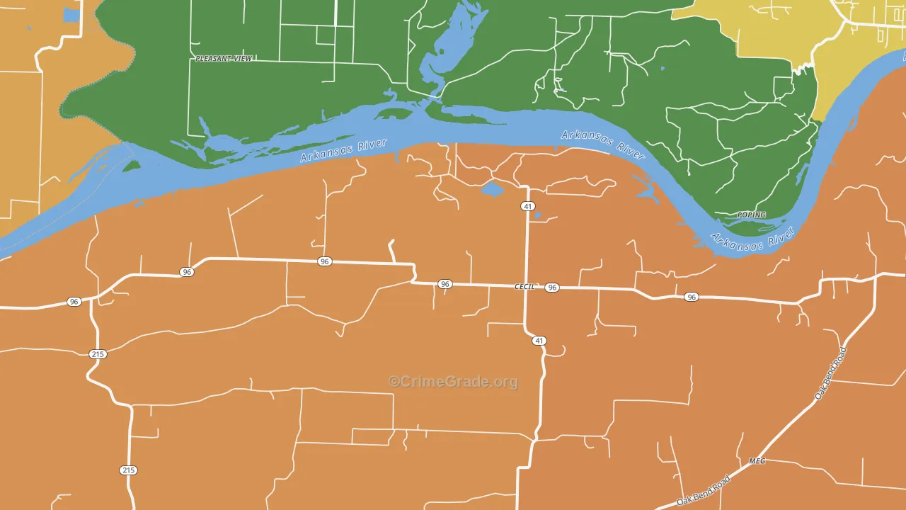 Cecil, AR Map of Arson Rates