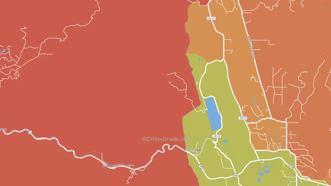 Cedar Cove, CO Map of Arson Rates
