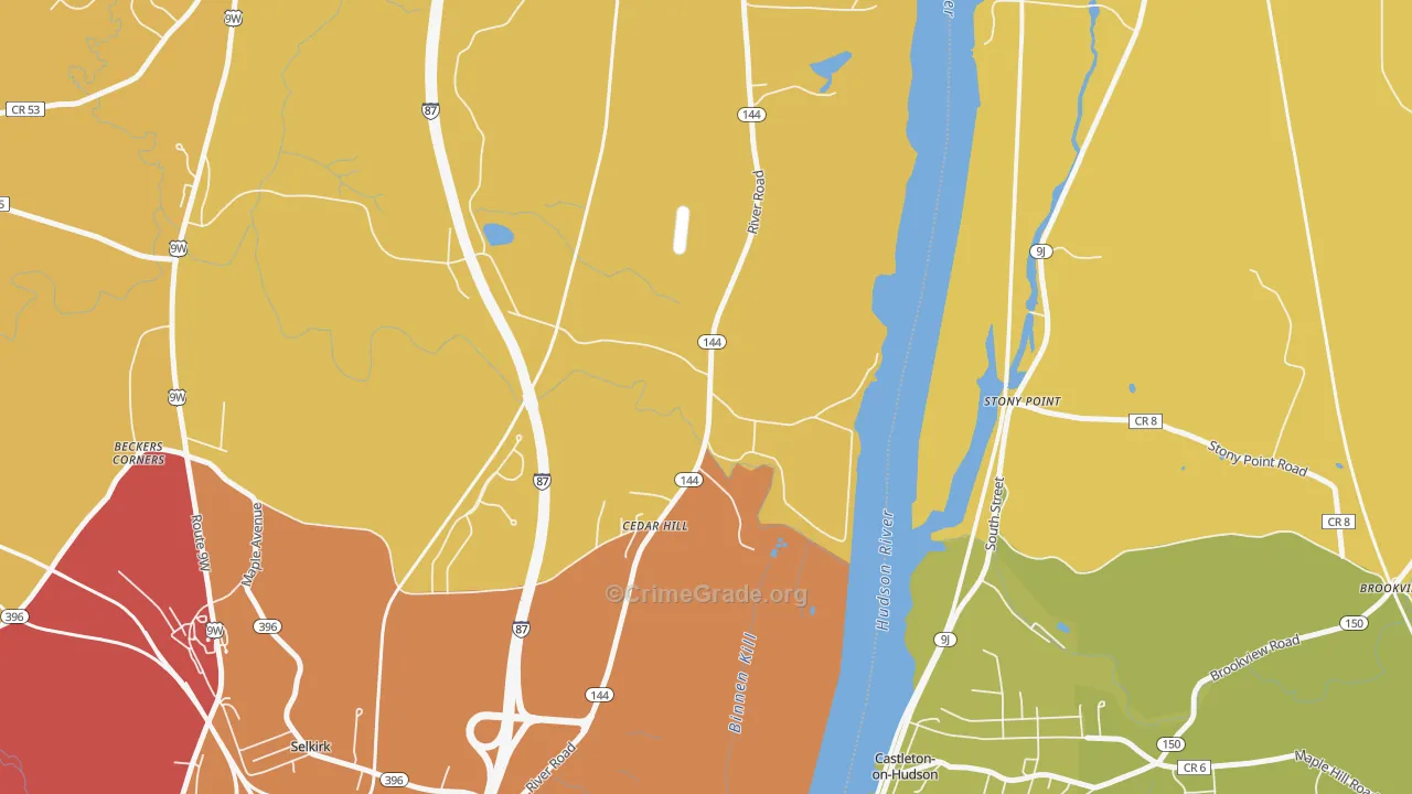 Cedar Hill, NY Map of Arson Rates