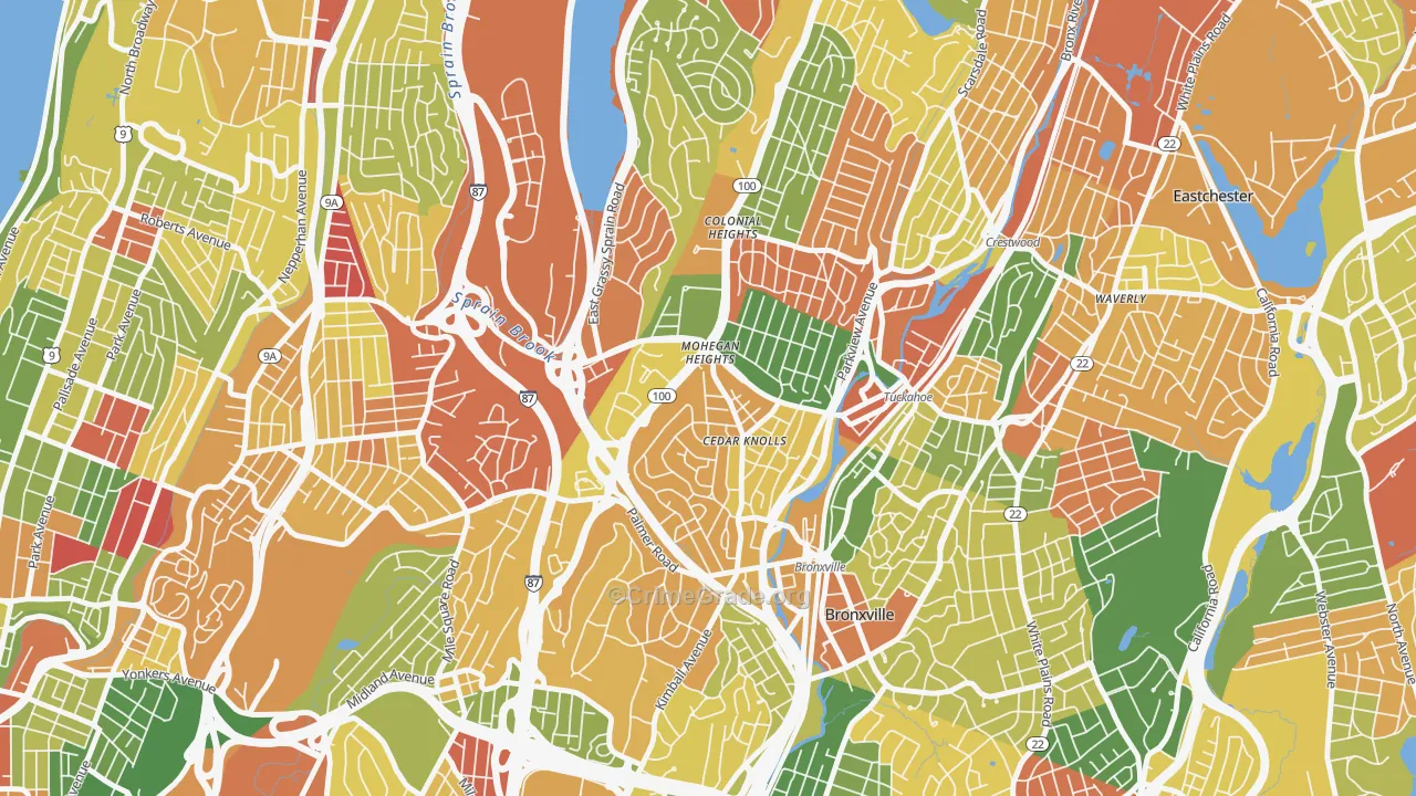 Cedar Knolls, Bronxville, NY Map of Arson Rates
