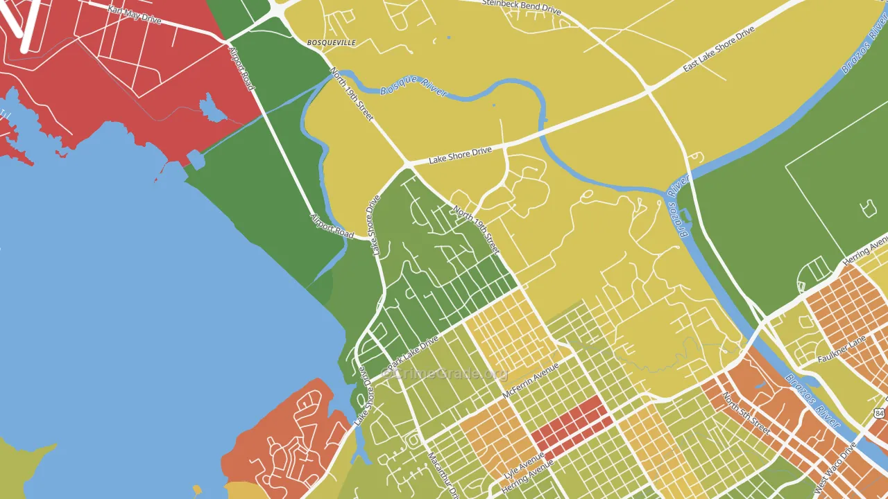 Cedar Ridge, Waco, TX Map of Arson Rates