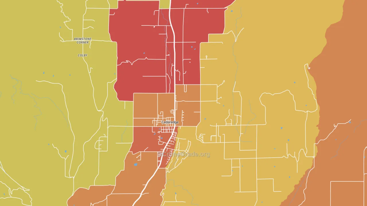 Cedaredge, CO Map of Arson Rates