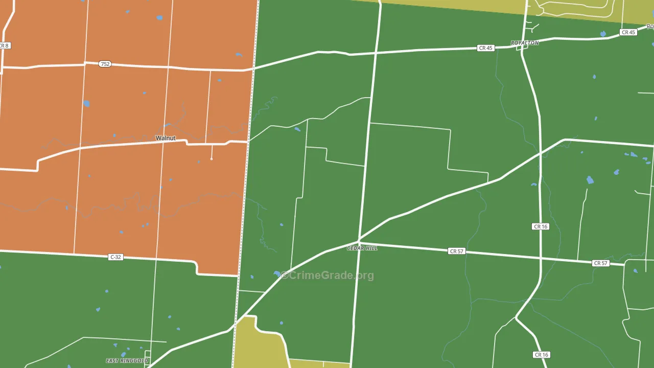 Cedarhill, OH Map of Arson Rates