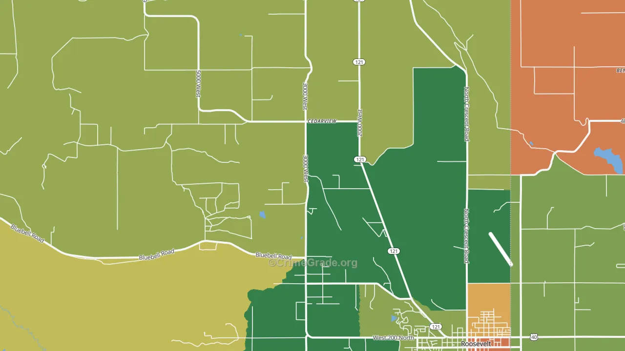 Cedarview, UT Map of Arson Rates