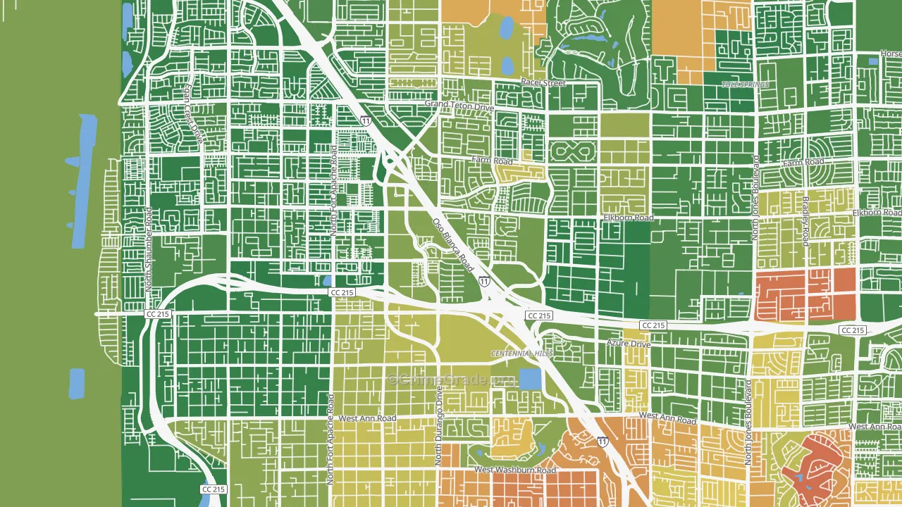 Centennial Hills, Las Vegas, NV Map of Arson Rates