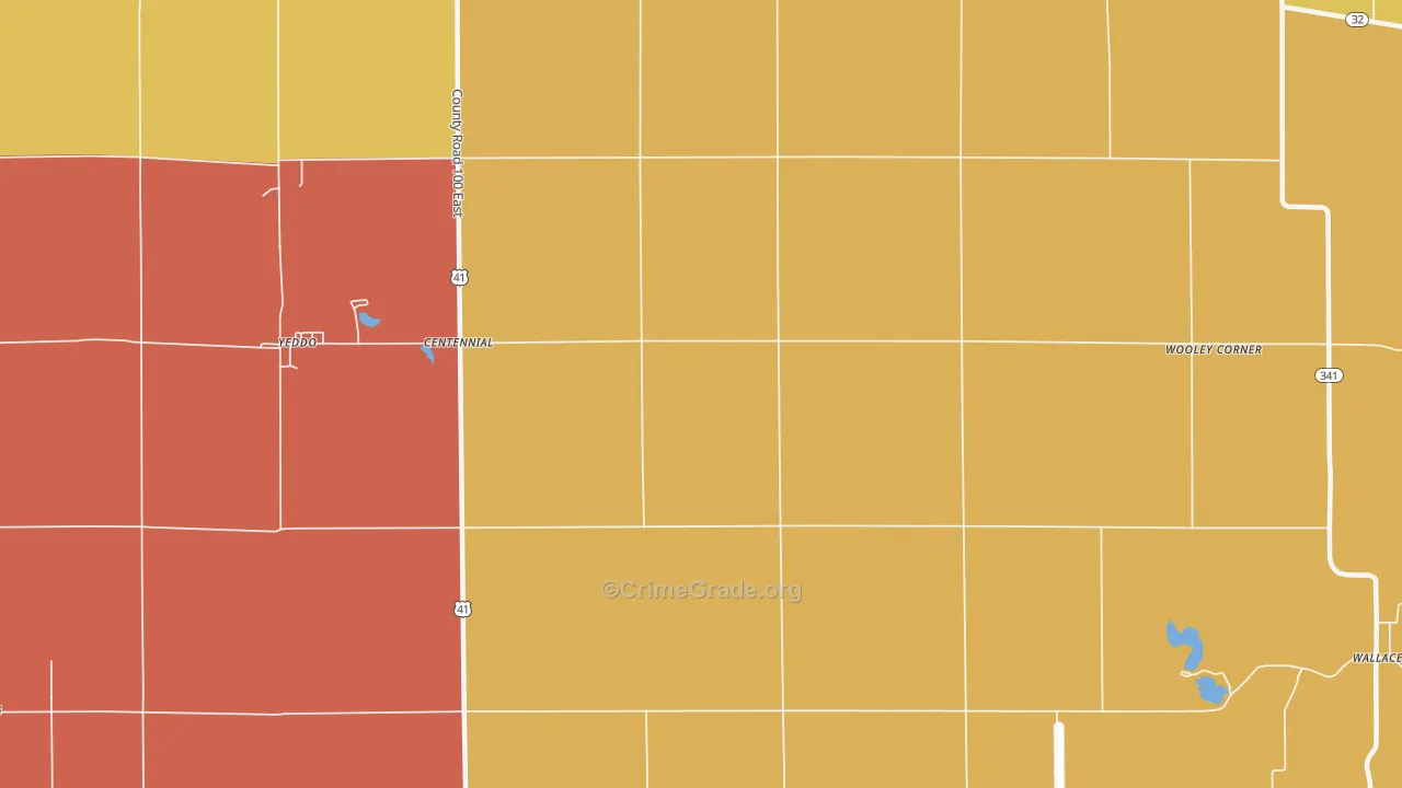 Centennial, IN Map of Arson Rates