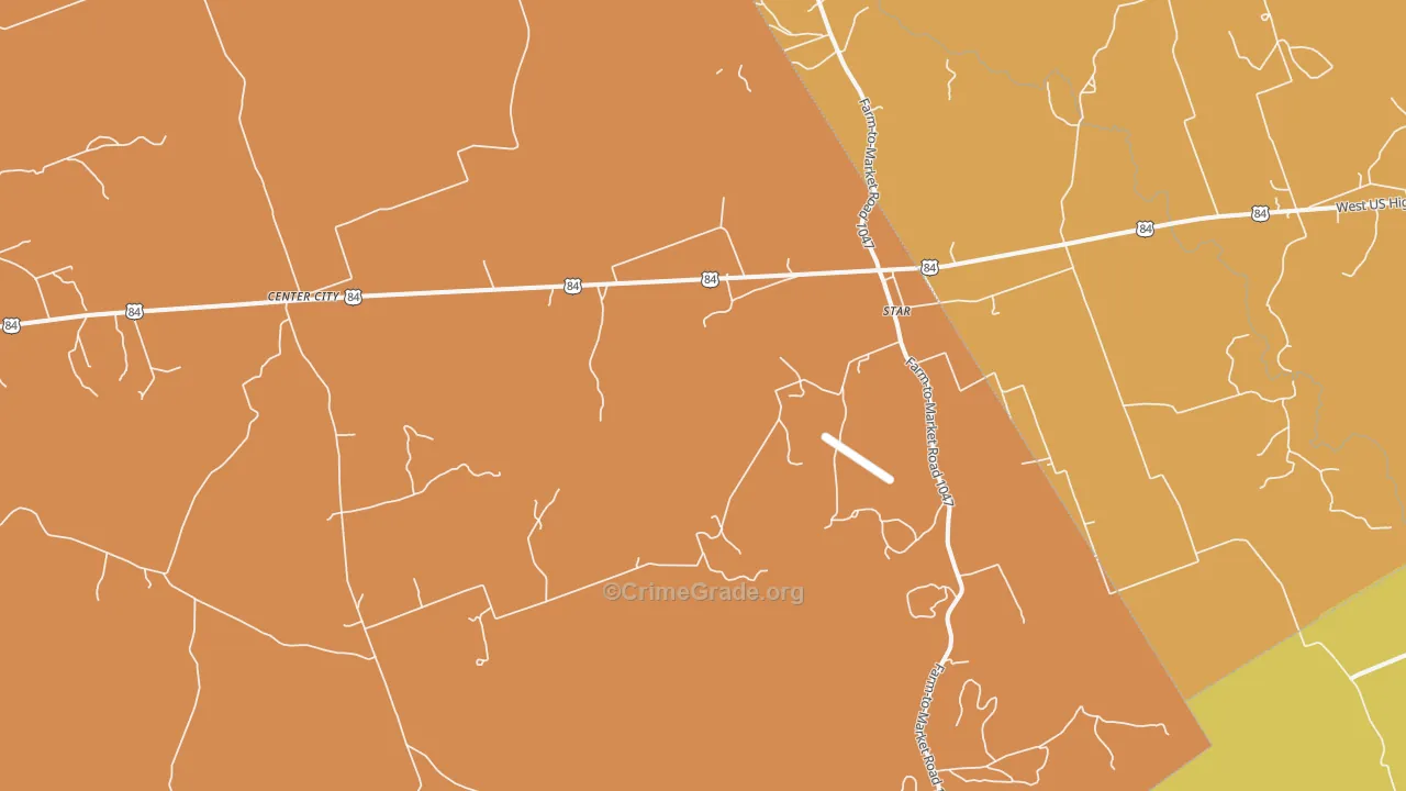 Center City, TX Map of Arson Rates