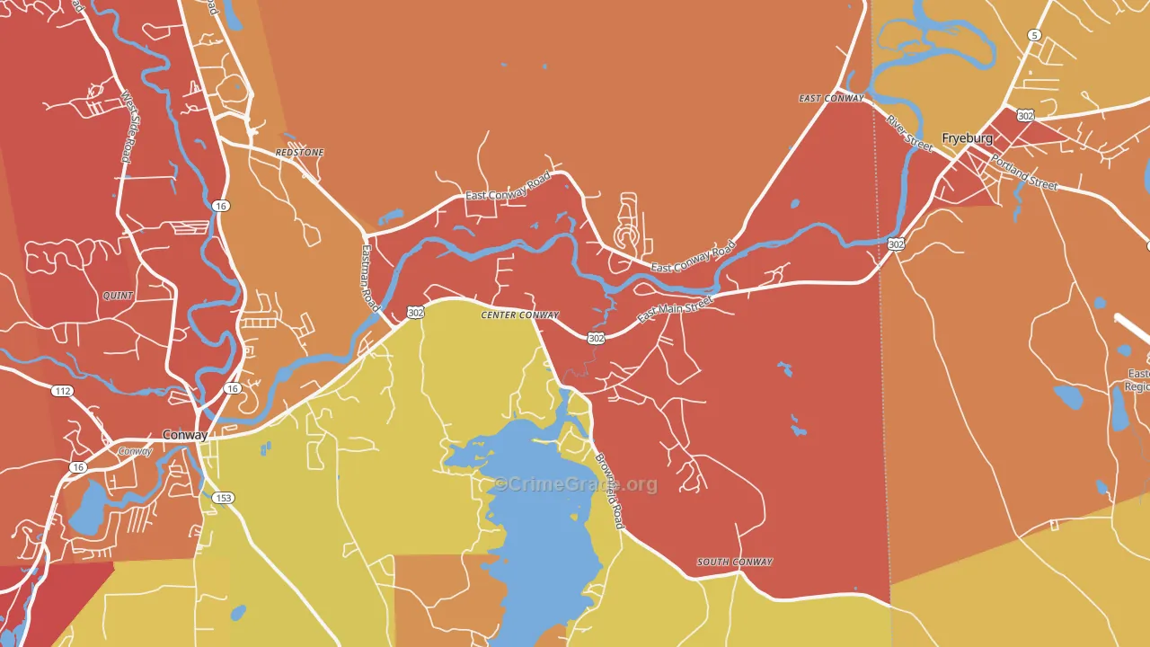 Center Conway, NH Map of Arson Rates