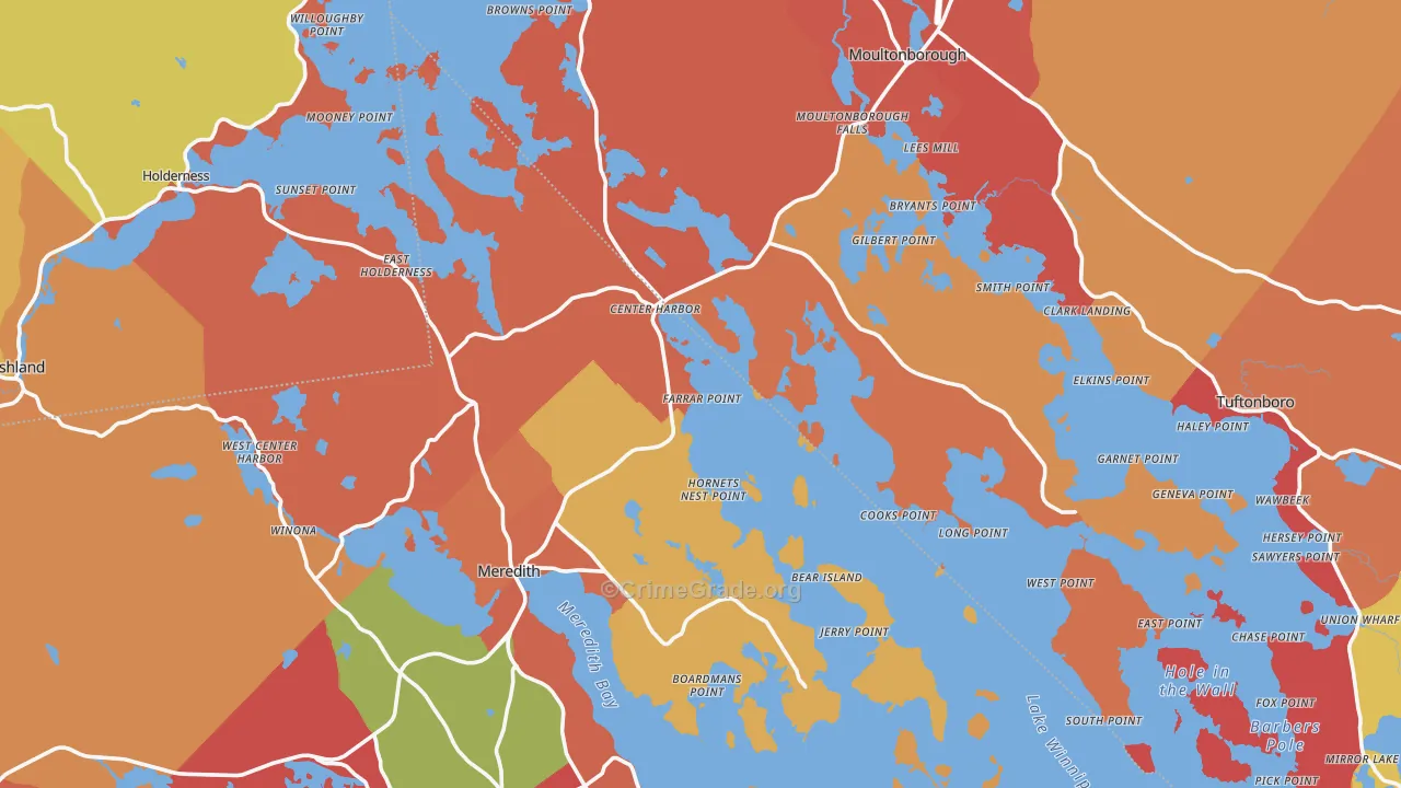 Center Harbor, NH Map of Arson Rates