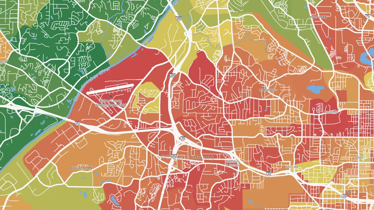 Center Hill, Atlanta, GA Map of Arson Rates