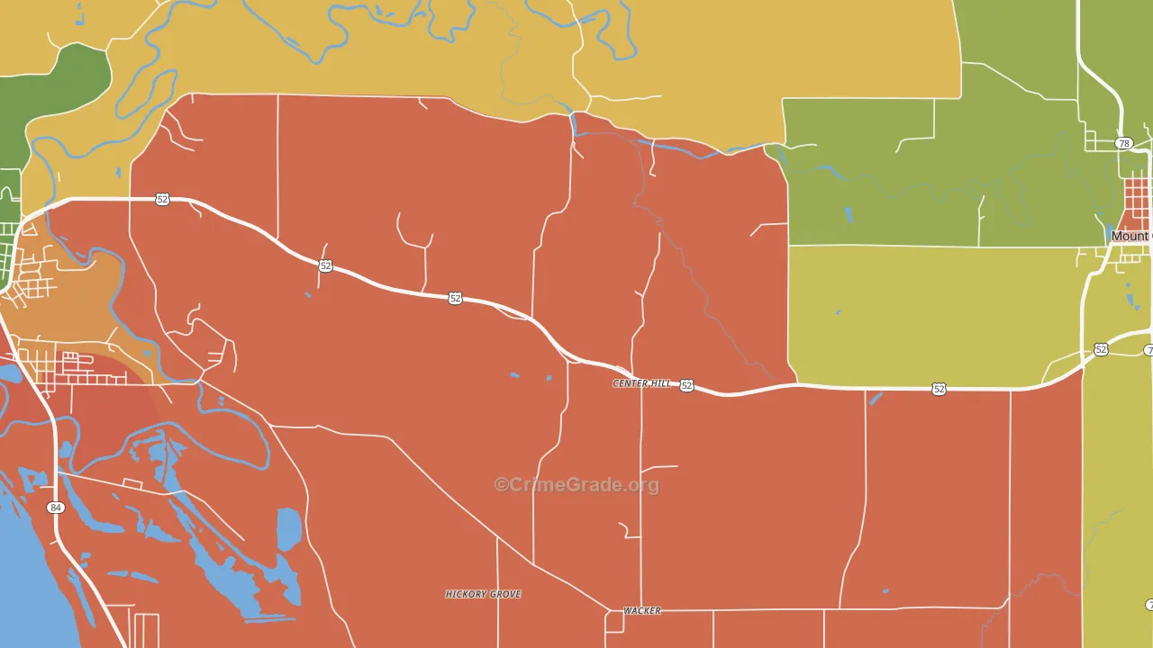 Center Hill, IL Map of Arson Rates