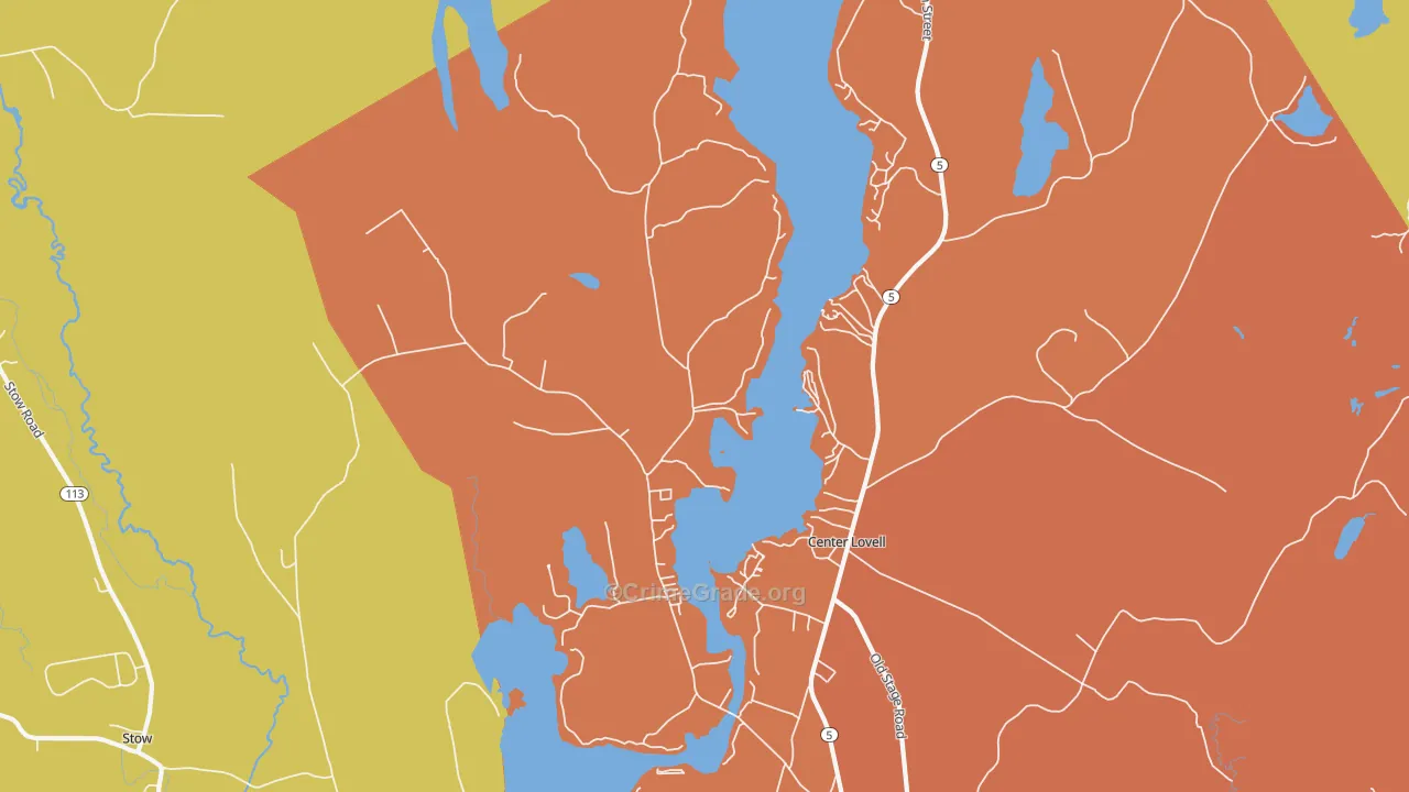 Center Lovell, ME Map of Arson Rates