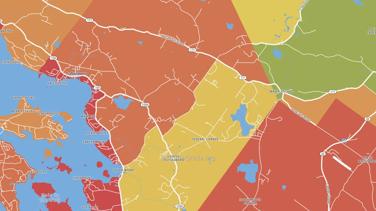 Center Tuftonboro, NH Map of Arson Rates