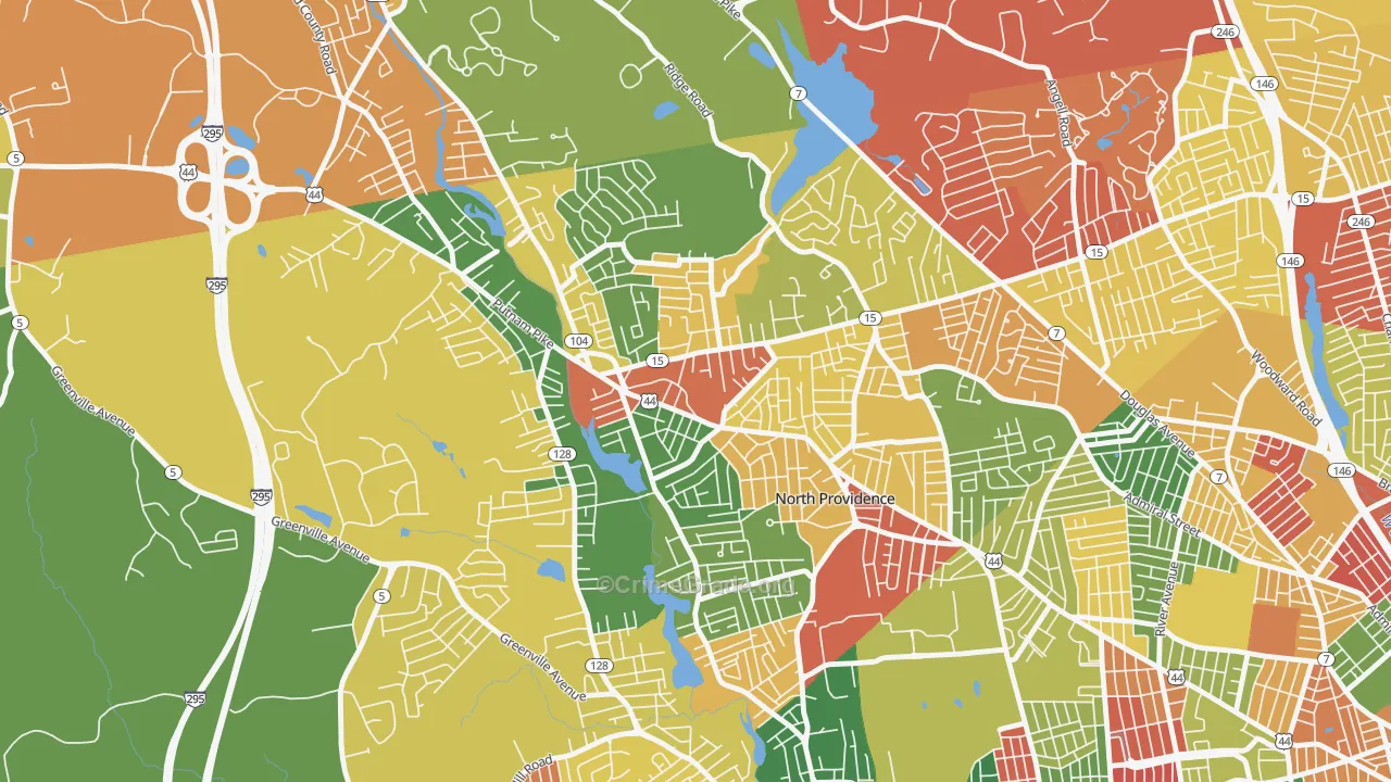 Centerdale, Providence, RI Map of Arson Rates