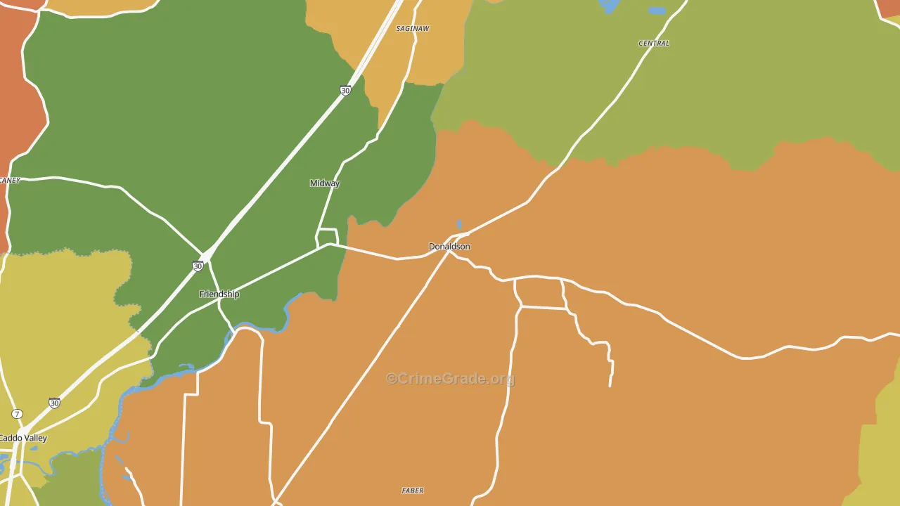 Central, AR Map of Arson Rates