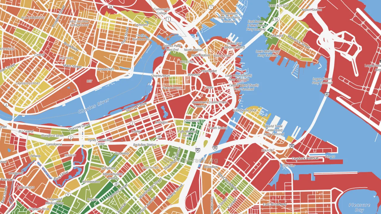 Central, Boston, MA Map of Arson Rates