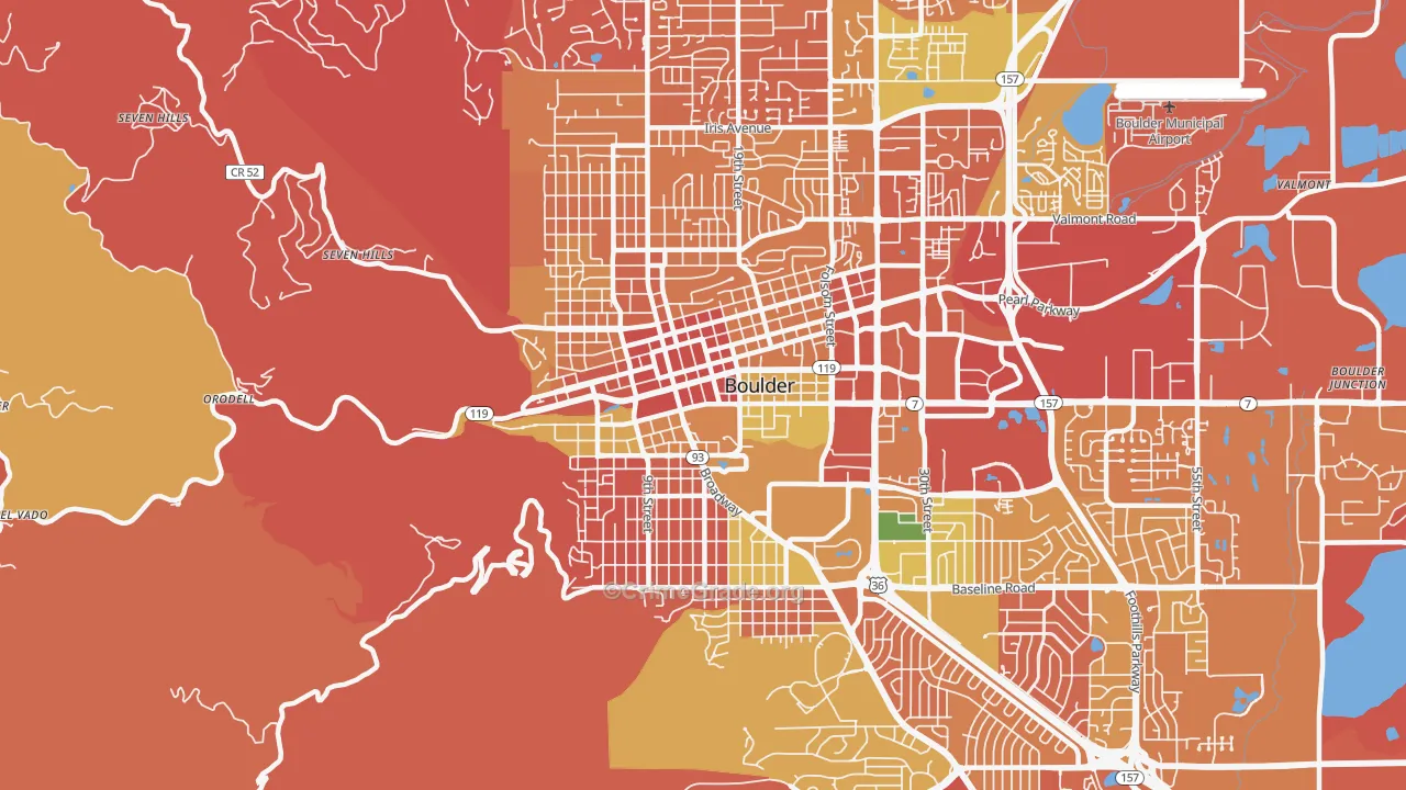 Central Boulder, Boulder, CO Map of Arson Rates
