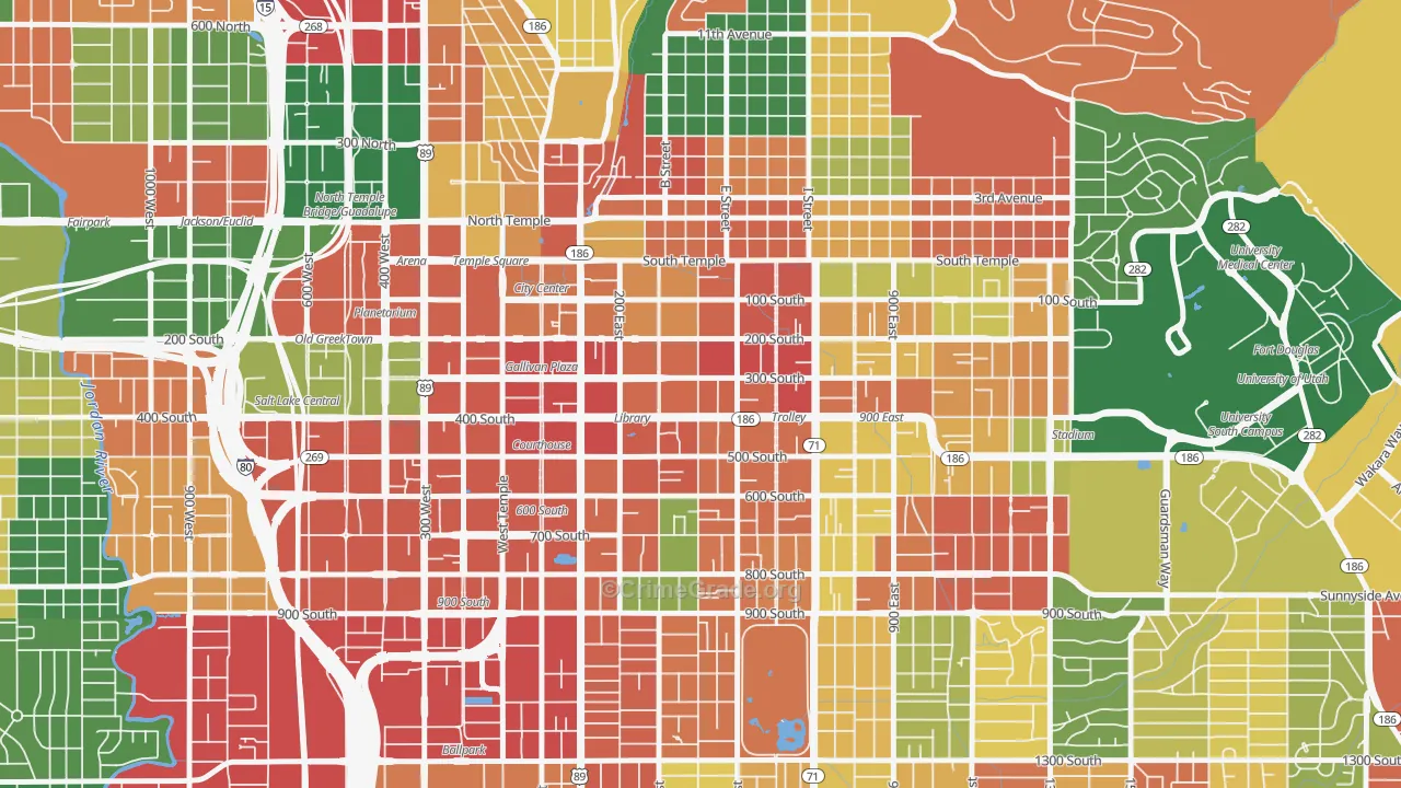 Central City, Salt Lake City, UT Map of Arson Rates