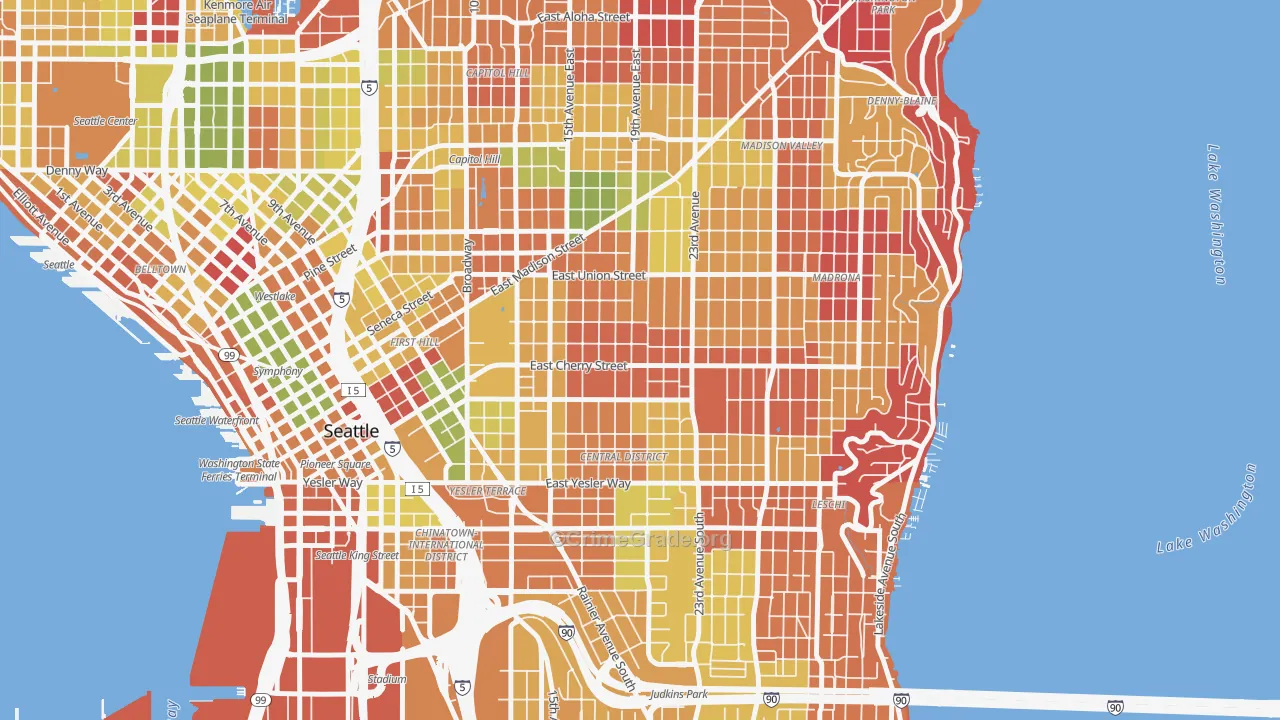 Central District, Seattle, WA Map of Arson Rates