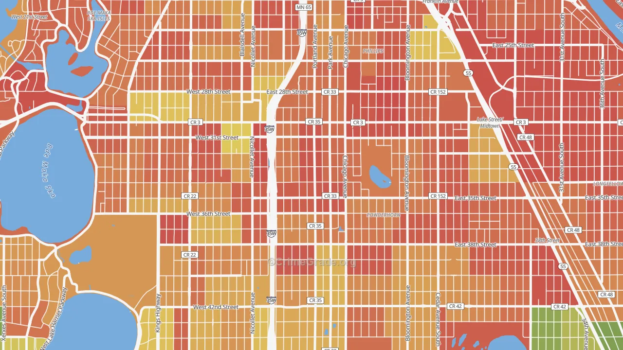 Central, Minneapolis, MN Map of Arson Rates