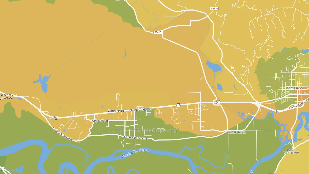 Central Park, WA Map of Arson Rates