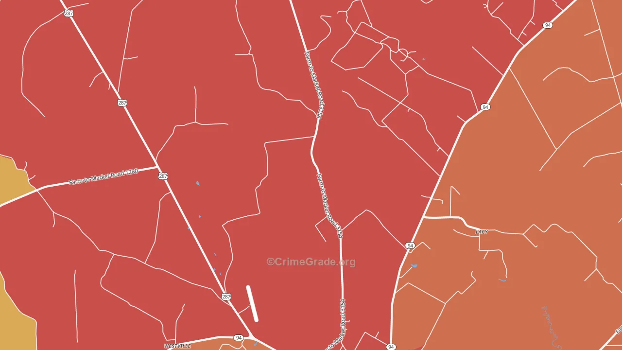Centralia, TX Map of Arson Rates