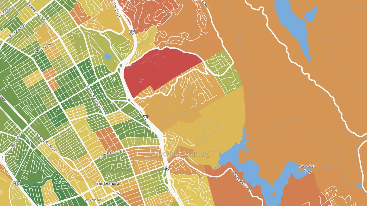 Chabot Park, Oakland, CA Map of Arson Rates