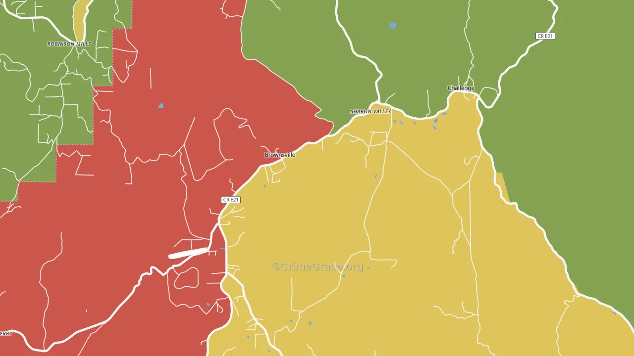Challenge-Brownsville, CA Map of Arson Rates