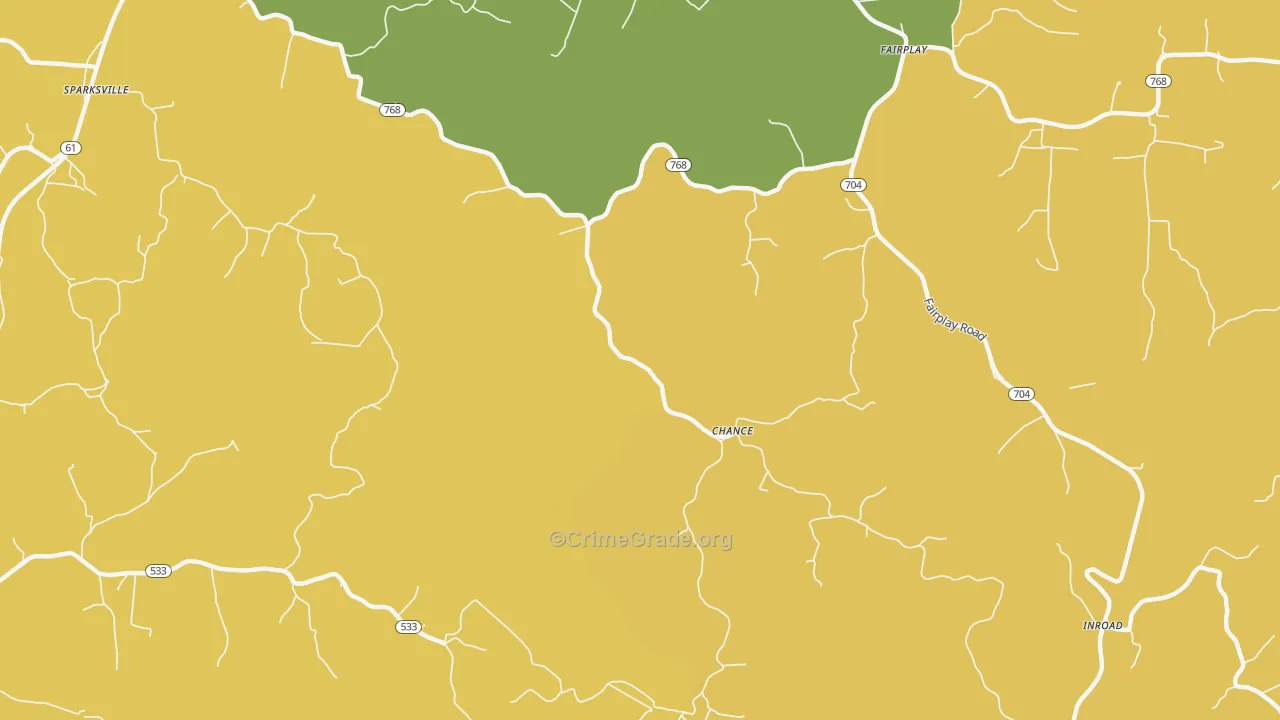 Chance, KY Map of Arson Rates