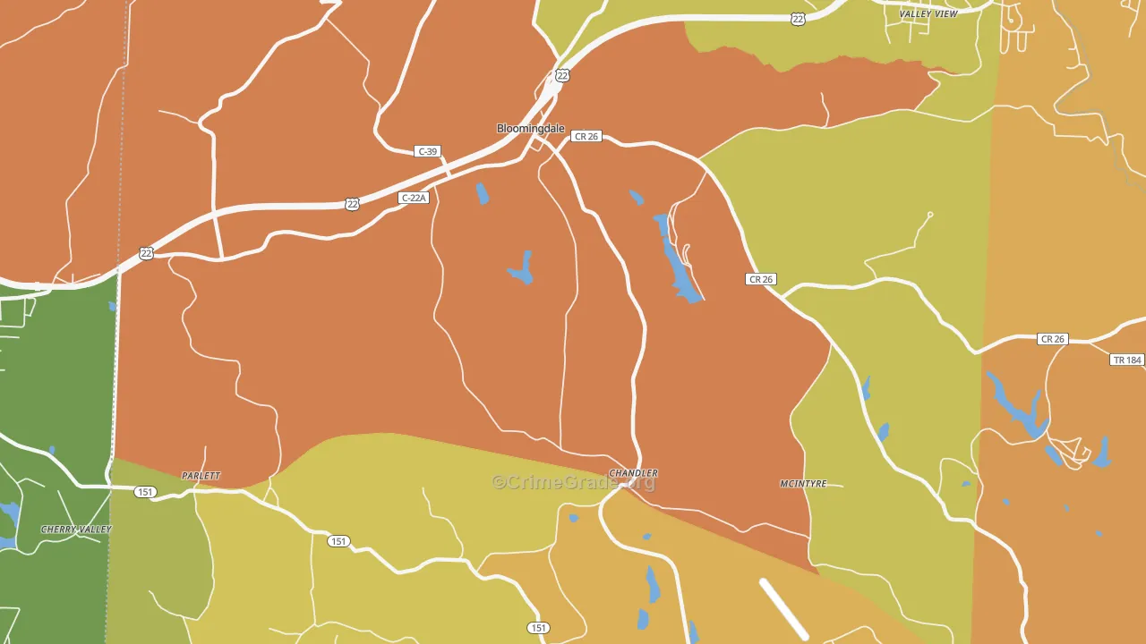 Chandler, OH Map of Arson Rates
