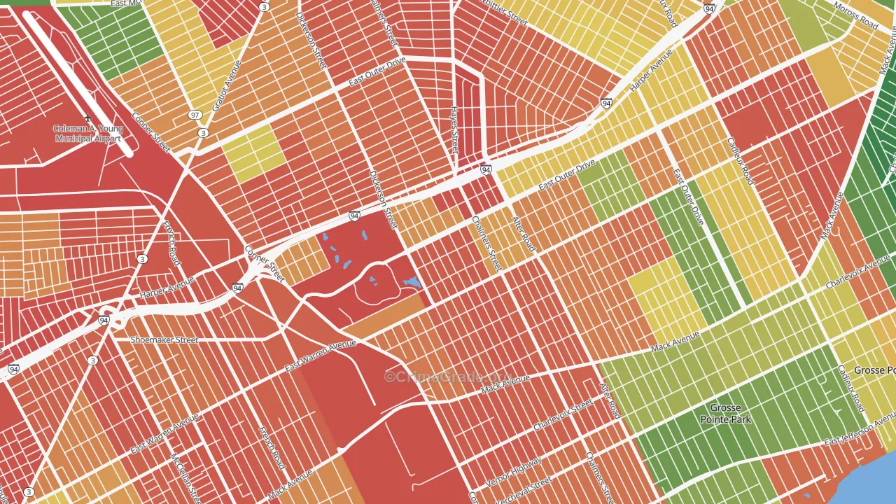Chandler Park, Detroit, MI Map of Arson Rates