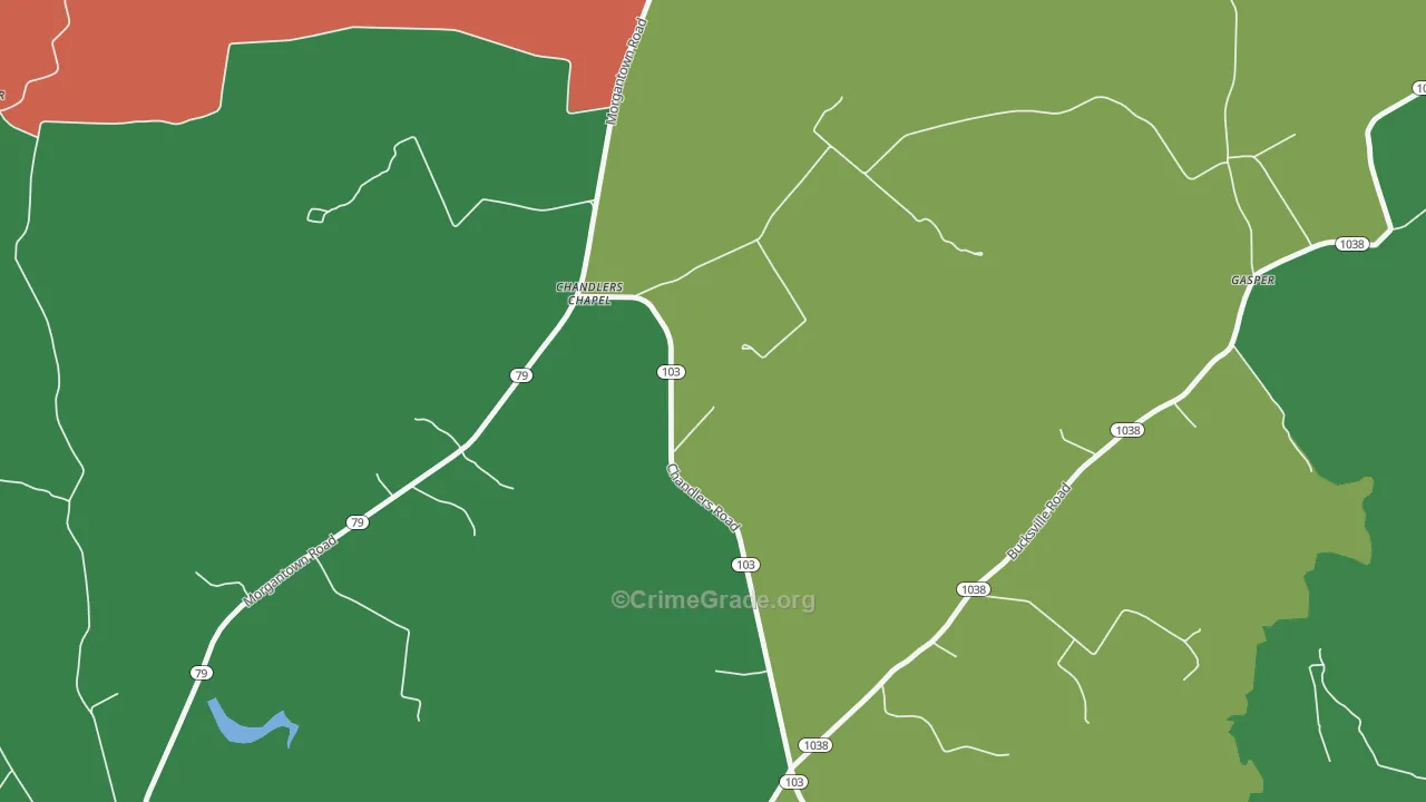 Chandlers Chapel, KY Map of Arson Rates