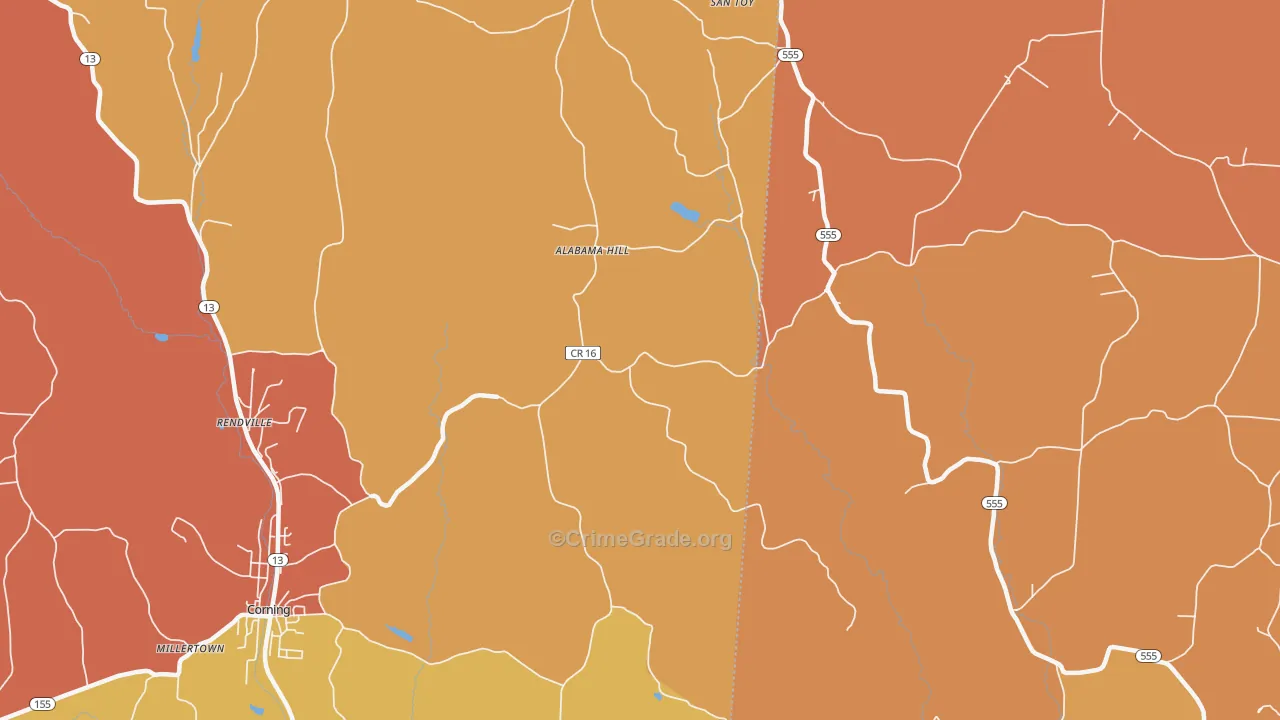 Chapel Hill, OH Map of Arson Rates
