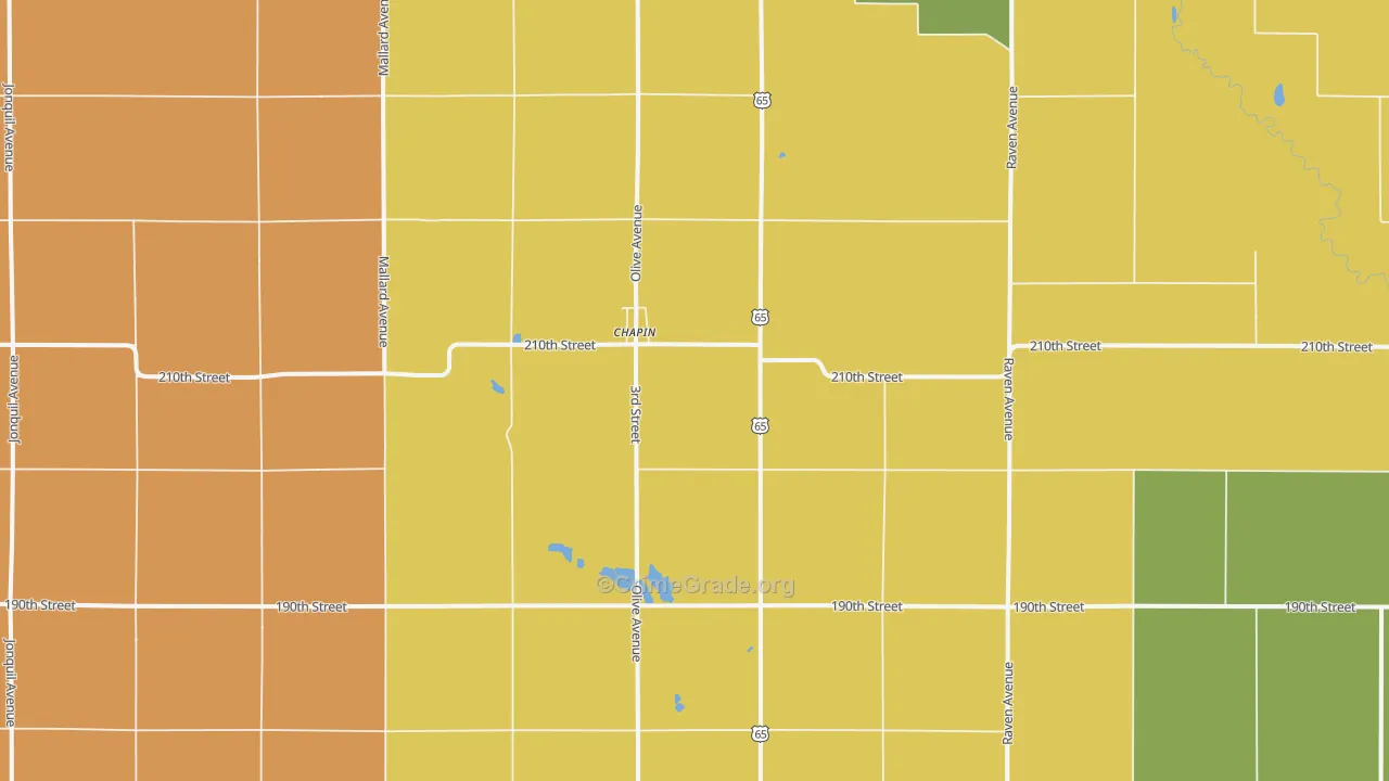 Chapin, IA Map of Arson Rates