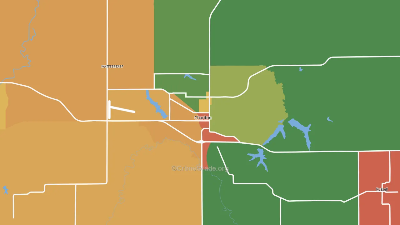 Chariton, IA Map of Arson Rates