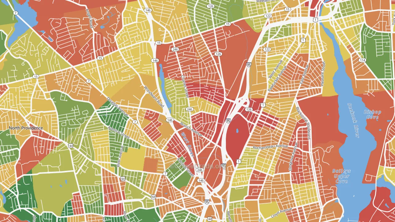 Charles, Providence, RI Map of Arson Rates