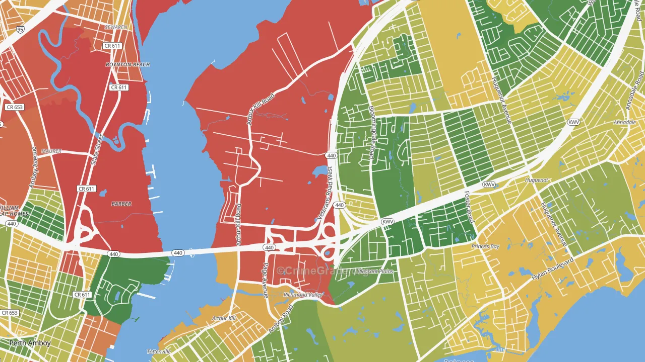 Charleston, Staten Island, NY Map of Arson Rates