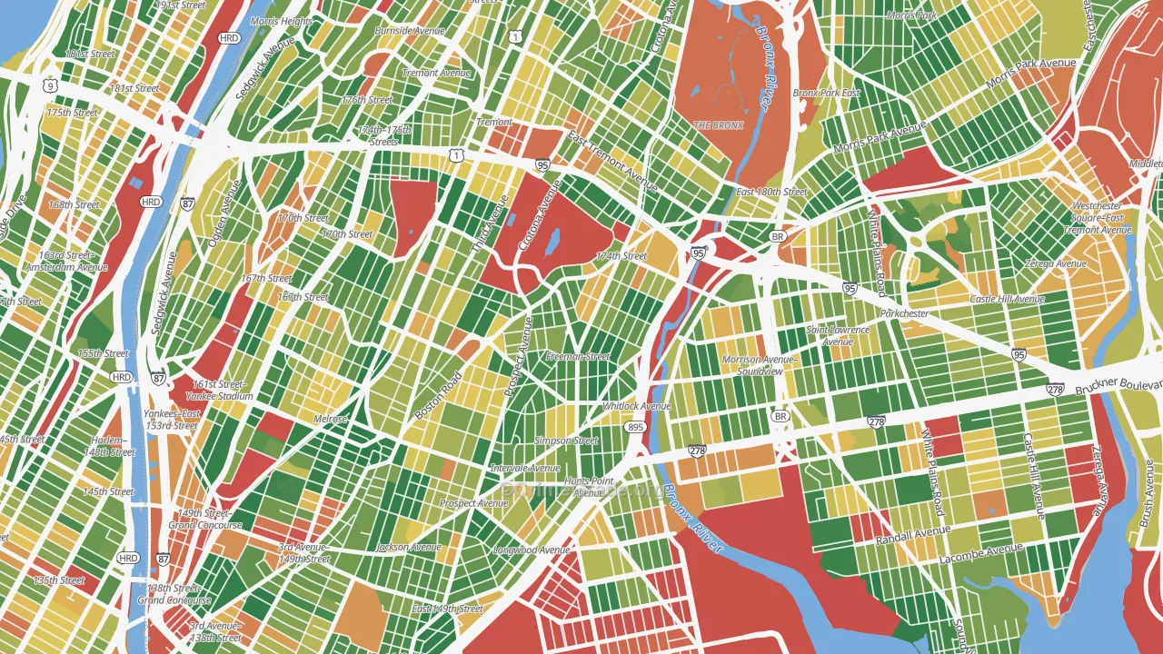 Charlotte Gardens, Bronx, NY Map of Arson Rates