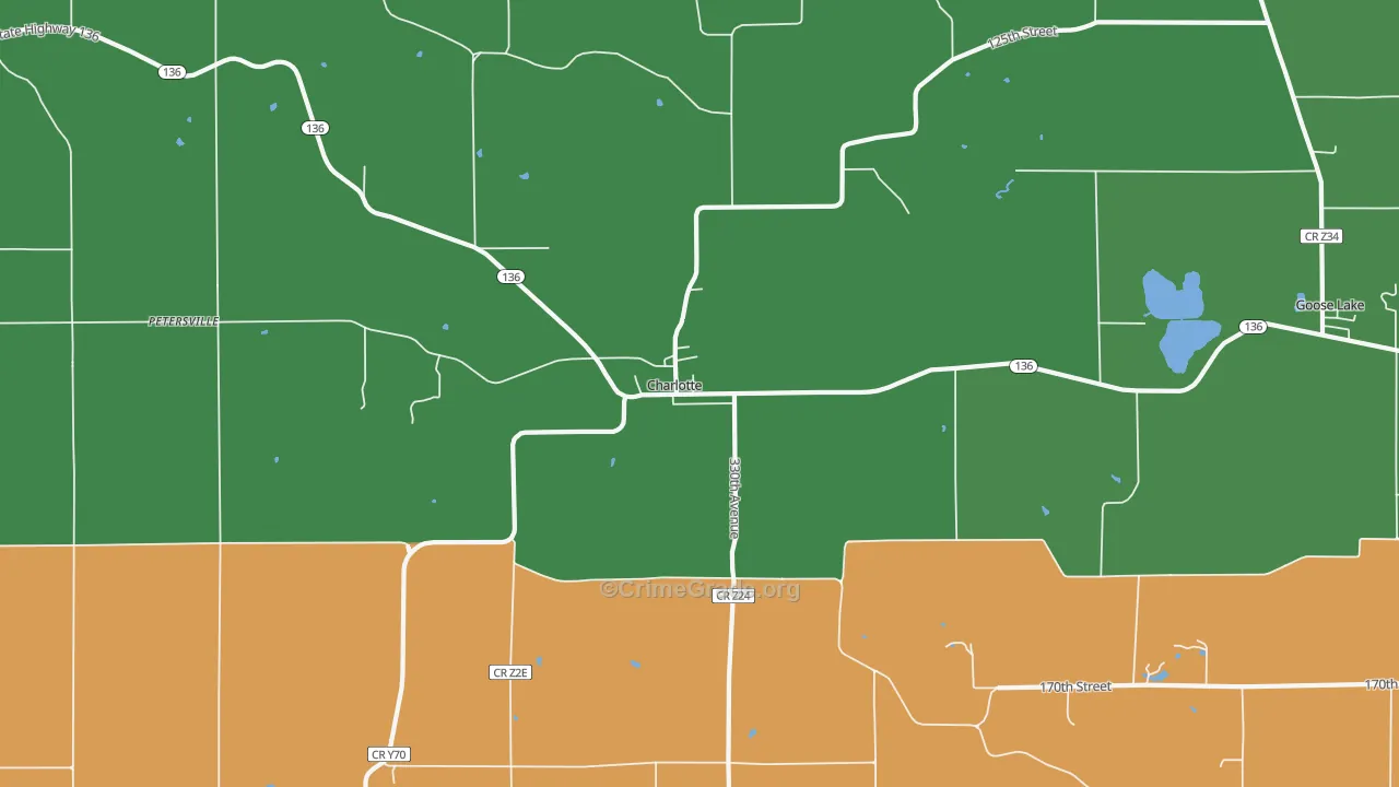 Charlotte, IA Map of Arson Rates