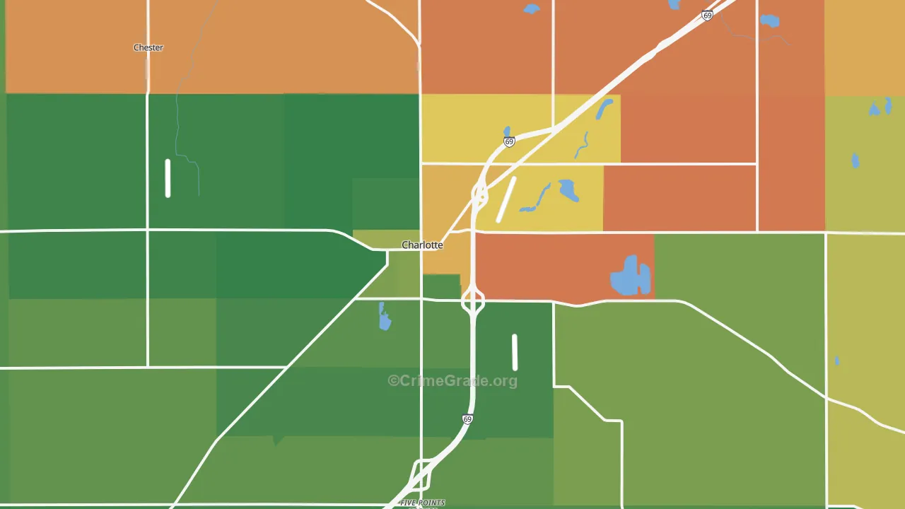 Charlotte, MI Map of Arson Rates