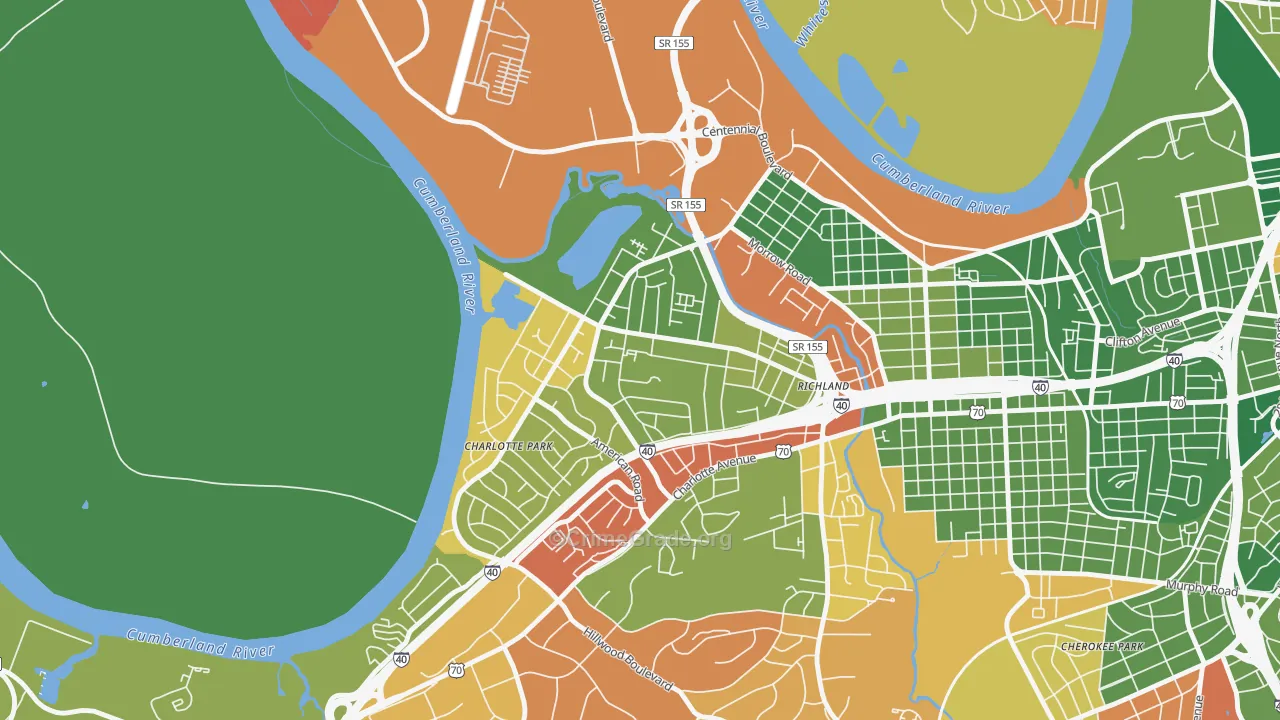 Charlotte Park, Nashville, TN Map of Arson Rates