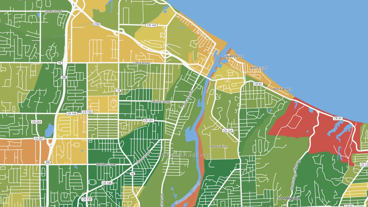 Charlotte, Rochester, NY Map of Arson Rates