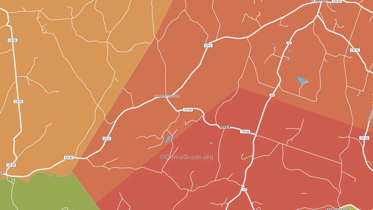 Charlotteville, NY Map of Arson Rates